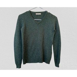 Woolovers 100% Lambswool Crew Neck Sweater Knit Pullover Green Size XS